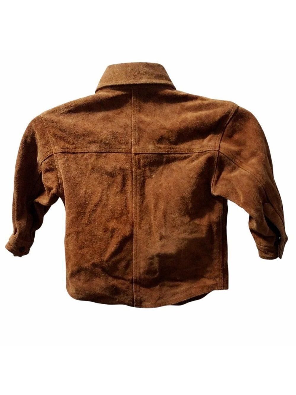 DKNY brown leather jacket boys size 5 - Picture 2 of 7